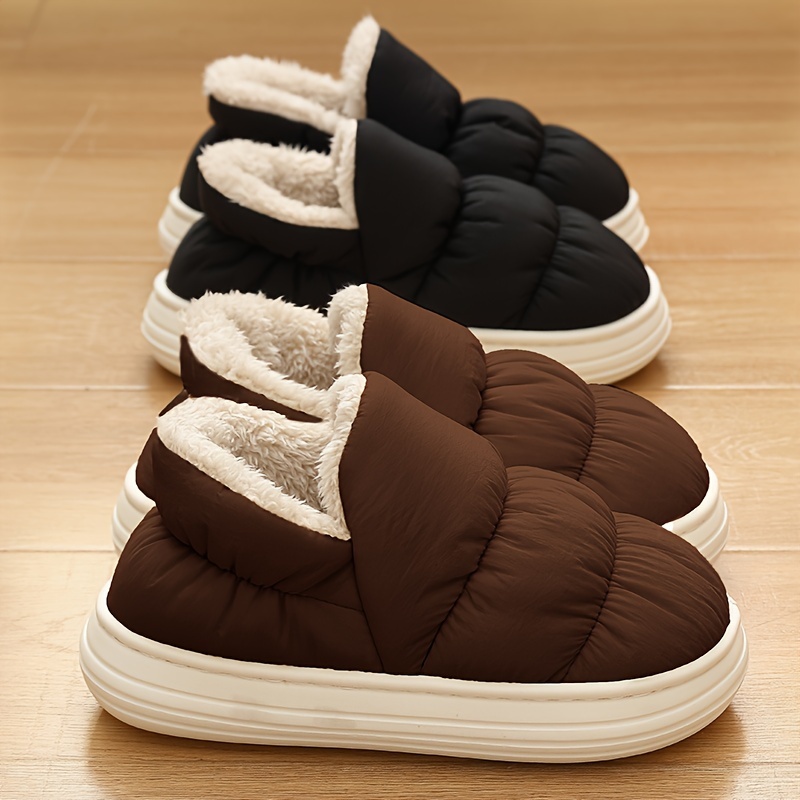 

Asifn Elegant Solid Color Bootie Slippers - All-season Winter Comfort Fabric Upper With Plush Lining And Eva Sole Indoor/outdoor Cozy Slip-on House Shoes