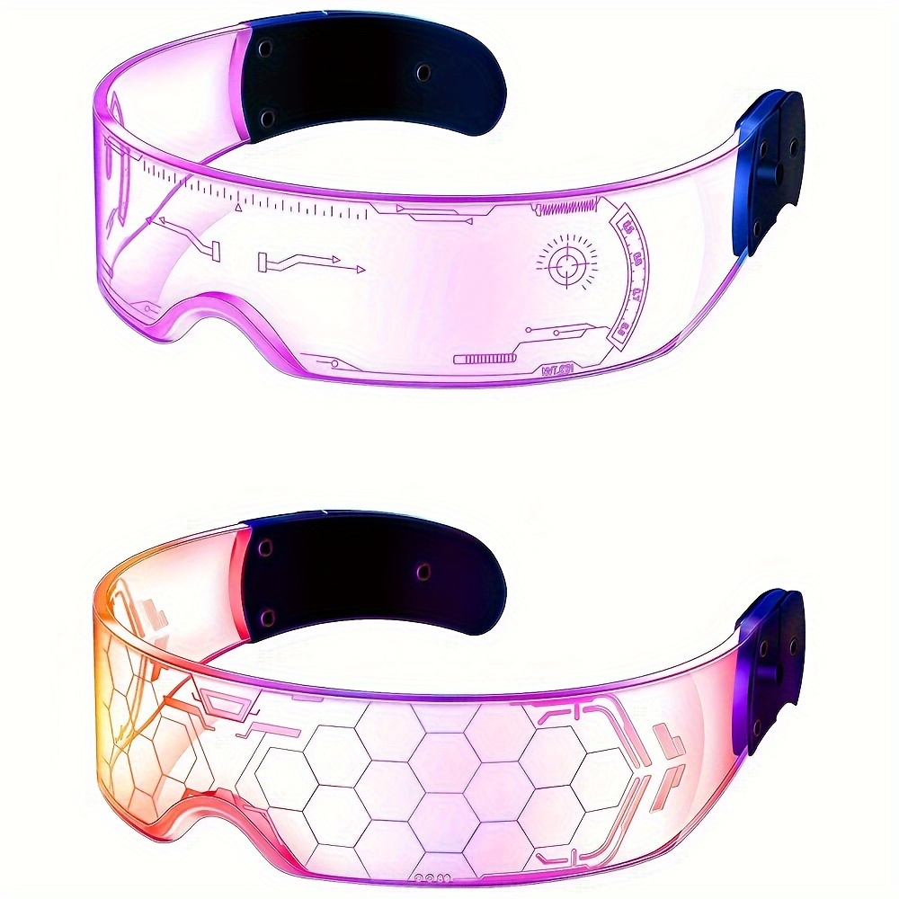 

Led Visor Glasses Futuristic Glasses 4 Light Up Glasses Honeycomb Luminous Glasses For Adults