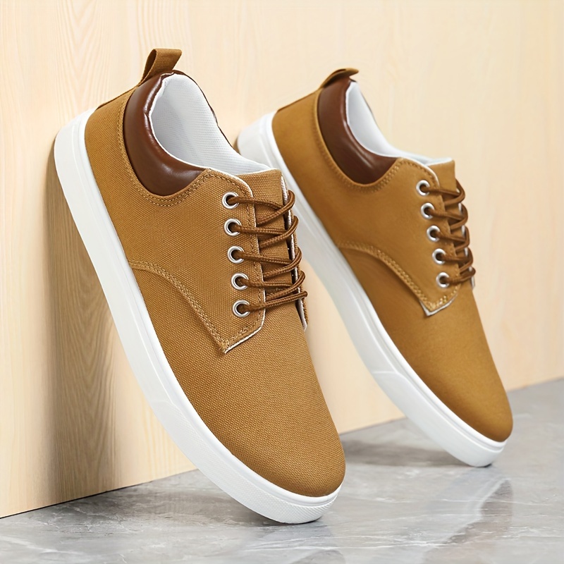 Herenschoenen van canvas uit de jaren 50 Ademende modecasual schoenen met  duurzame rubberen Comfortabele veterschoenen voor dagelijks gebruik,