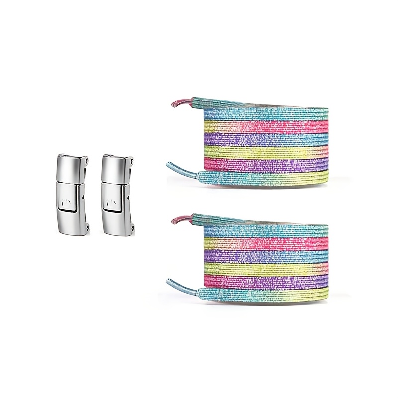TEMU 1 Pair Cosylee Elastic No-tie Shoelaces With Snap Buttons - Gradient Color Suitable For Sneakers, Lightweight Elastic Laces With Button Closure,