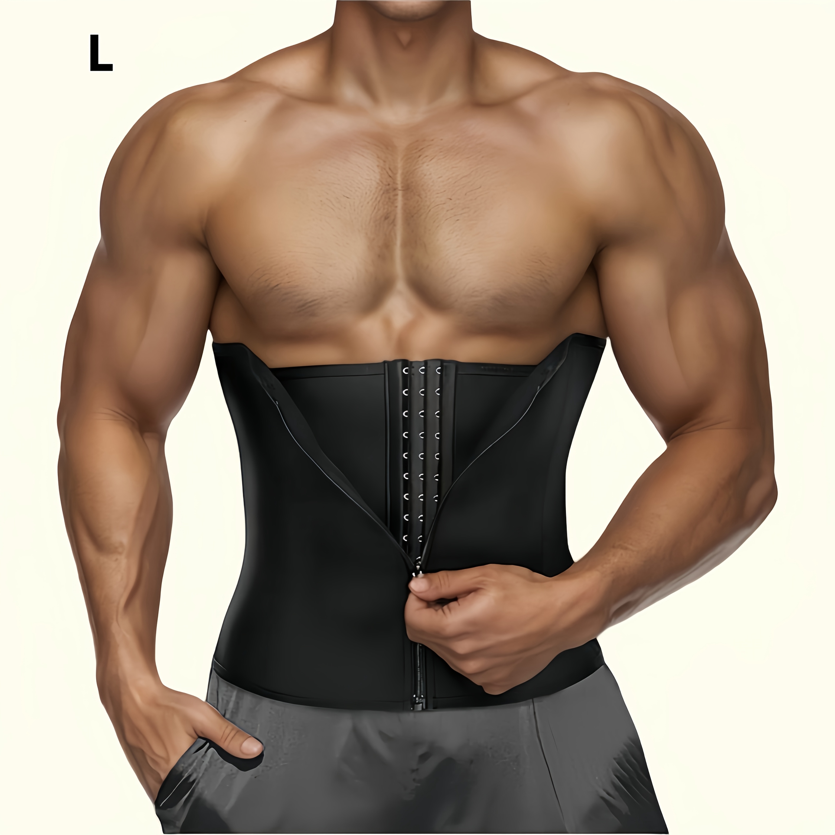 TEMU Abdominal Waist Belt - Breathable And Adjustable With Zipper And Buckle, Suitable For Exercise Training, Breathable And Comfortable