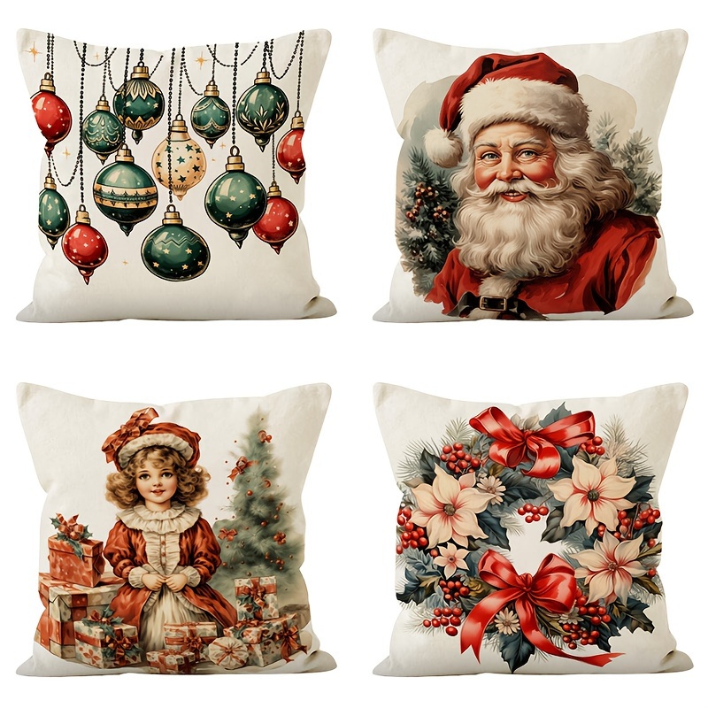 

1/4pcs Christmas Pillowcase -sided 45x45cm 18x18inch Pillowcase Sofa Cushion