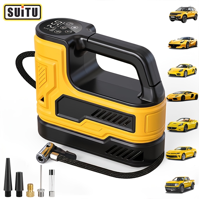 TEMU Suitu Wired Car-mounted Handheld Tire Inflator, Mini Portable Car Air Pump, Household Small Air Compressor. Compact And Exquisite Design Trunk