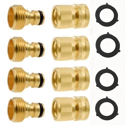garden hose quick connector solid brass 3 4 inch ght thread garden quick connect kit male and female water hose fittings