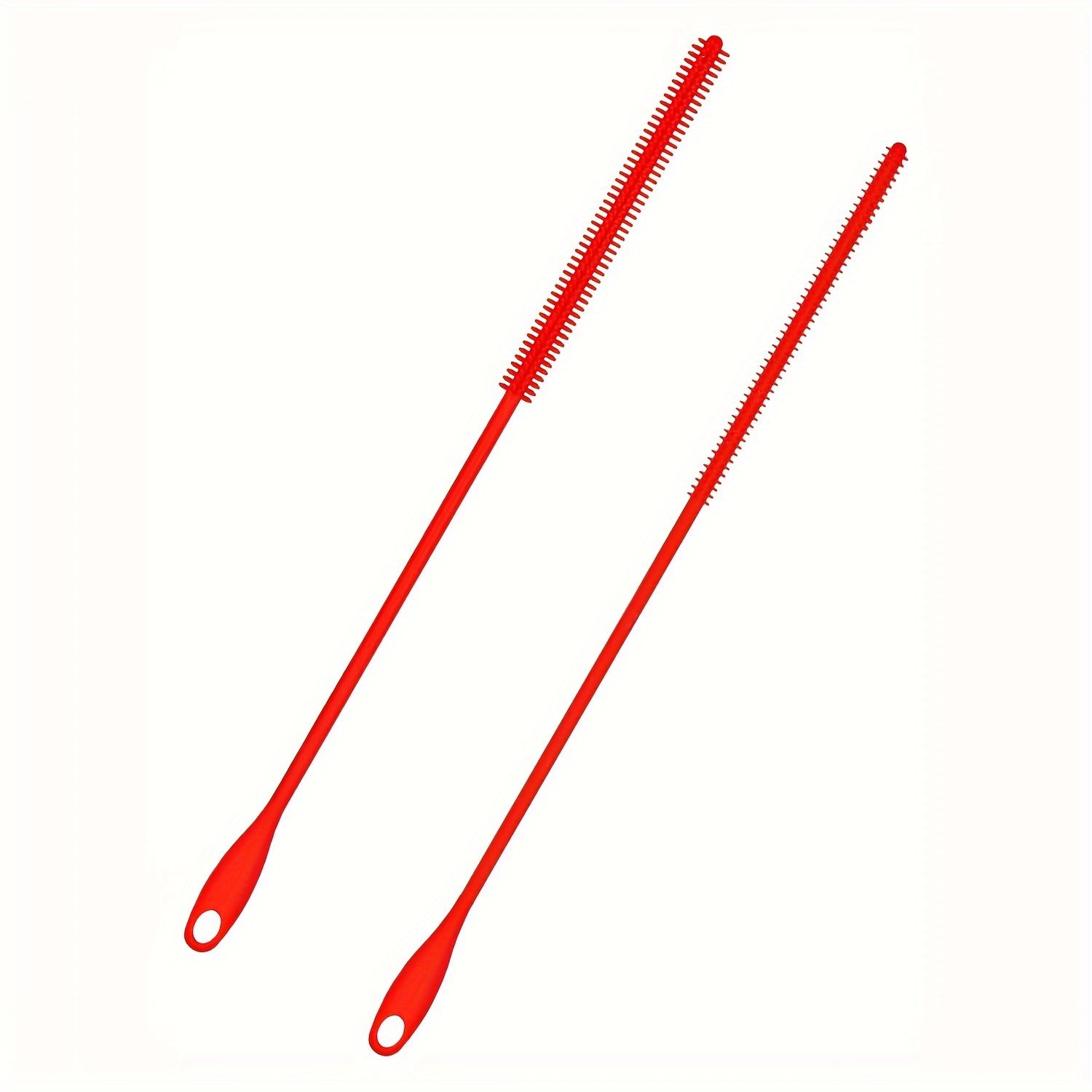 

2pcs Extra Long Silicone Straw Cleaning Brushes - Reusable, Crevice & Pipe Cleaners For Smoothie Straws, Travel Drinking Bottles - Red (6mm+8mm), Straw Brushes, Washing