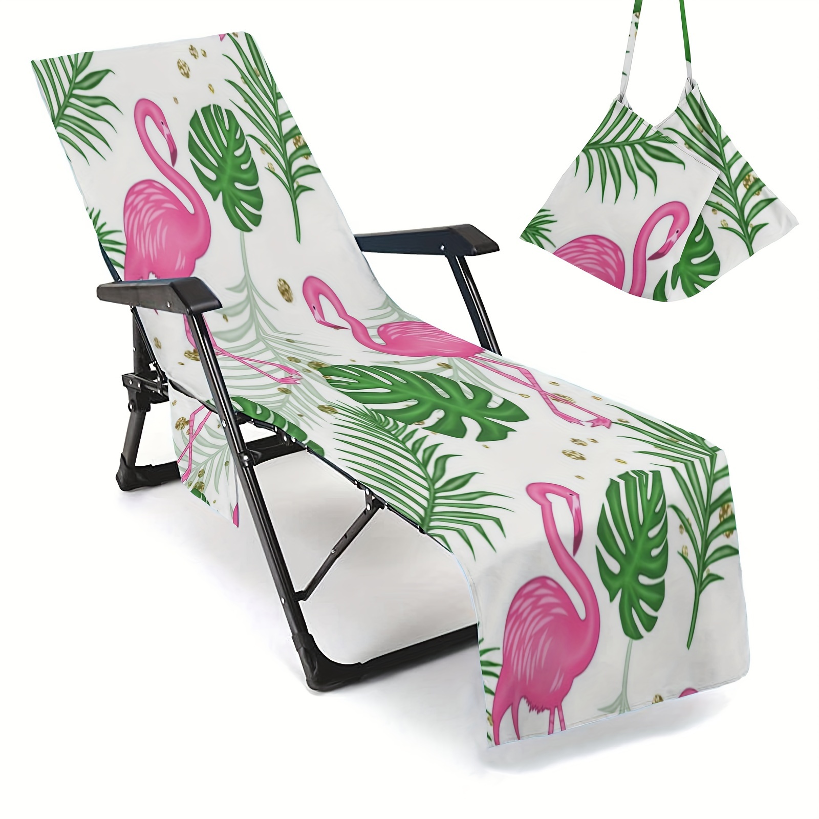 tropical chair cover towel with convertible pouch 100 polyester