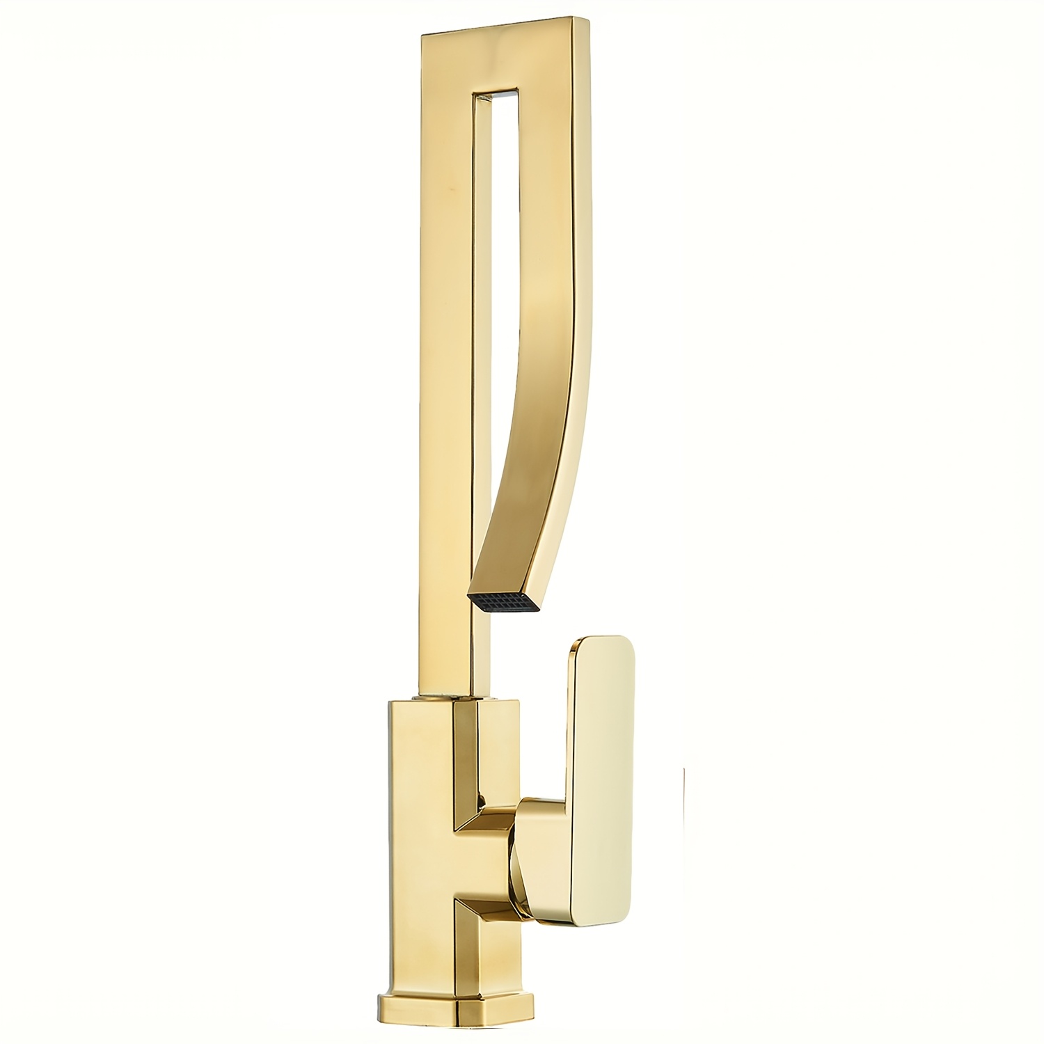 TEMU 1pc Bathroom Sink Basin Faucet, Household Sink Single Handle 1 Hole Faucet, Hot And Cold Mixer Tap, Brass Ceramic Valve Core Faucet Luxury