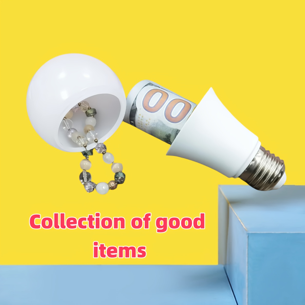 

Light Bulb Hidden Storage - Plastic, Ideal For Use & Private Money Compartment