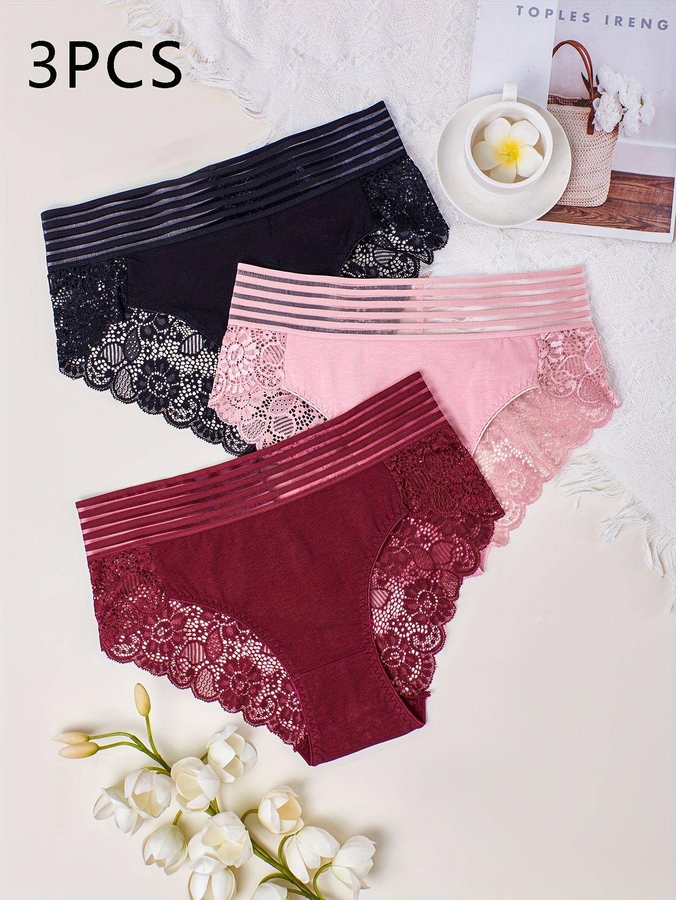 3-Piece Set - Pure Cotton Panties for Ladies and Girls