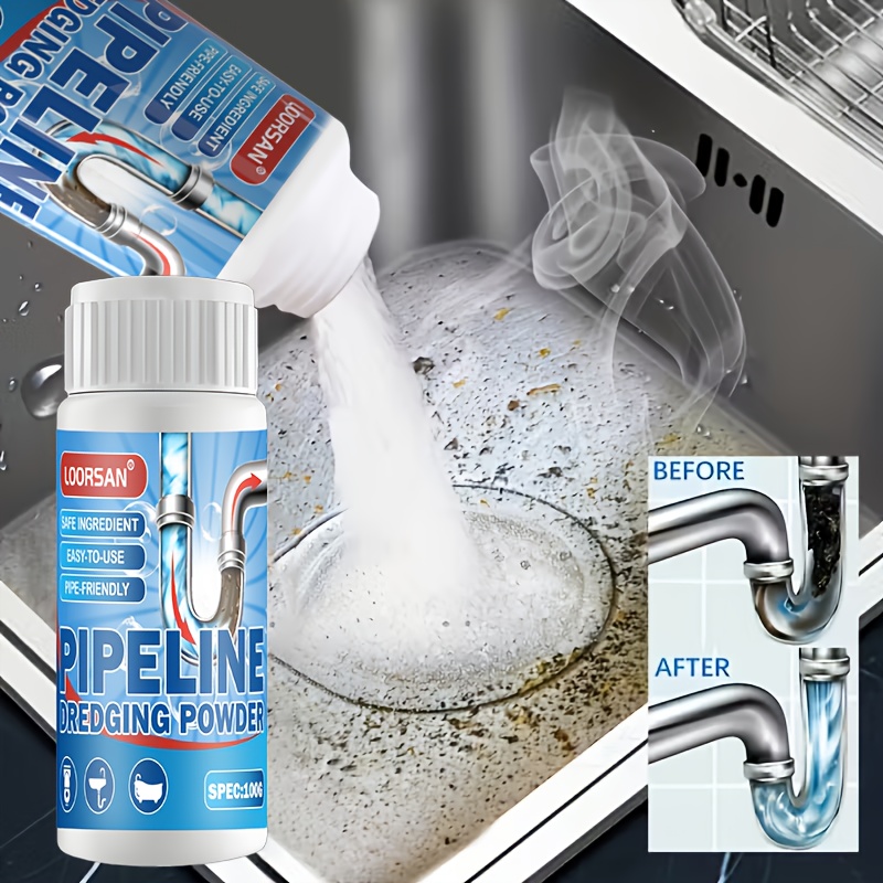 powerful drain unclogging powder suitable bathroom toilet hair grease   odor eliminator pipe unblocker for sinks showers bathtubs prevents clogs   drain powder