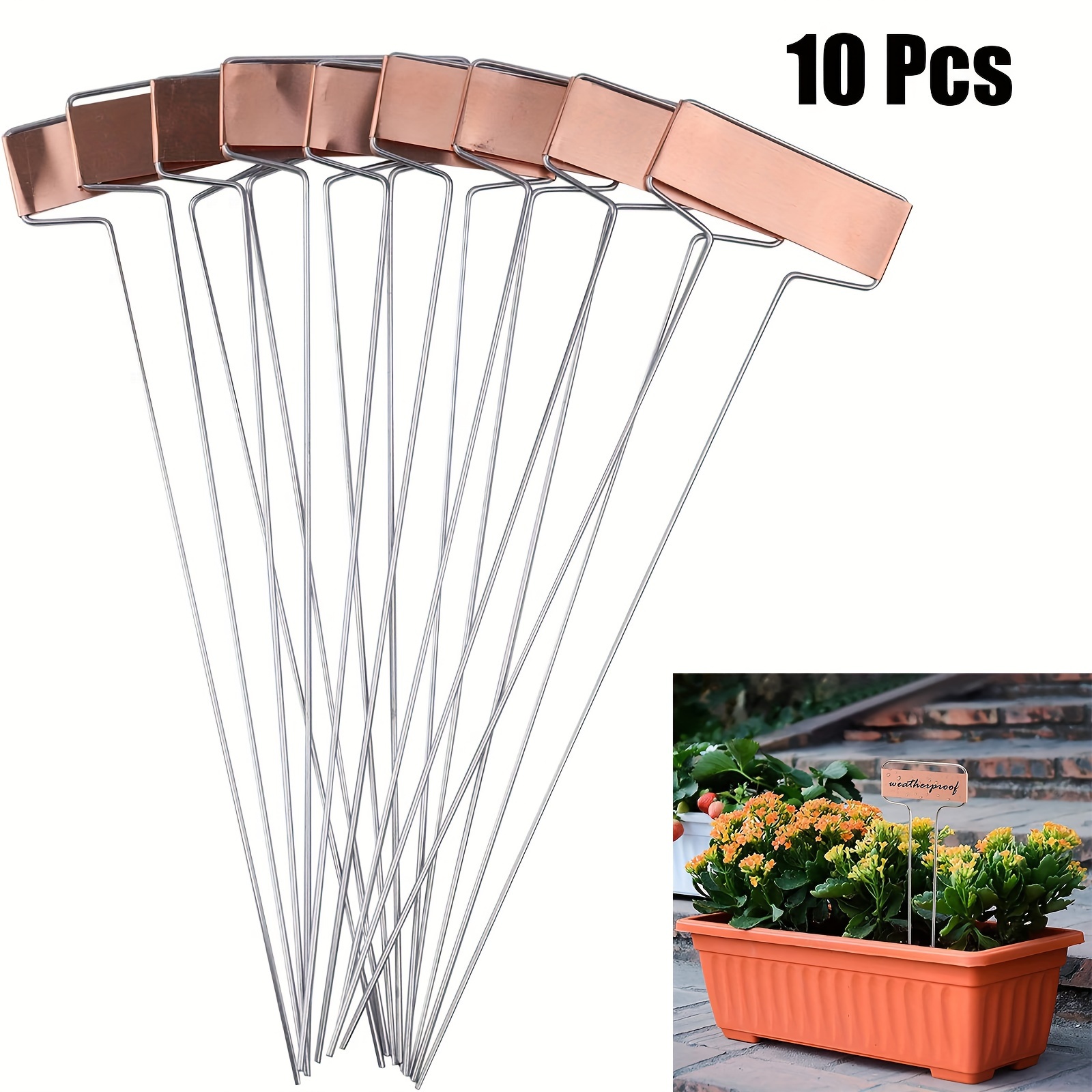 

10pcs, Metal Plant Labels Plant Tags 10 Inch Plant Markers For Garden Waterproof Copper Plant Tags Outdoor Garden Label Stakes Reusable Nursery Tags Garden Plant Copper Label For Seedlings