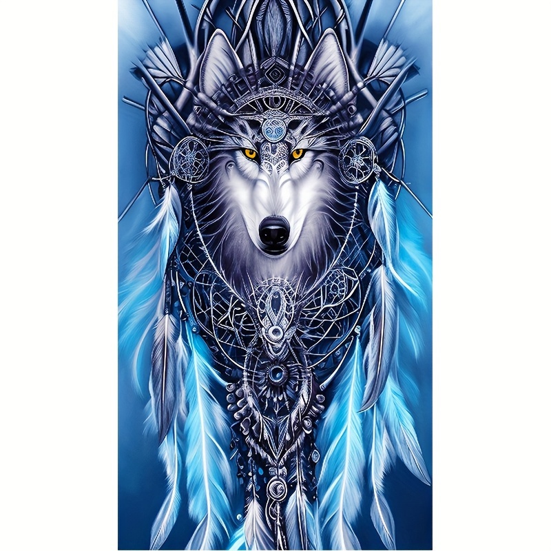 

Mystical Wolf Diy 5d Diamond Painting Kit, Animal Theme Acrylic Diamond Art, 40x70cm Home Decor Craft Gift With Square Diamonds (1pc)