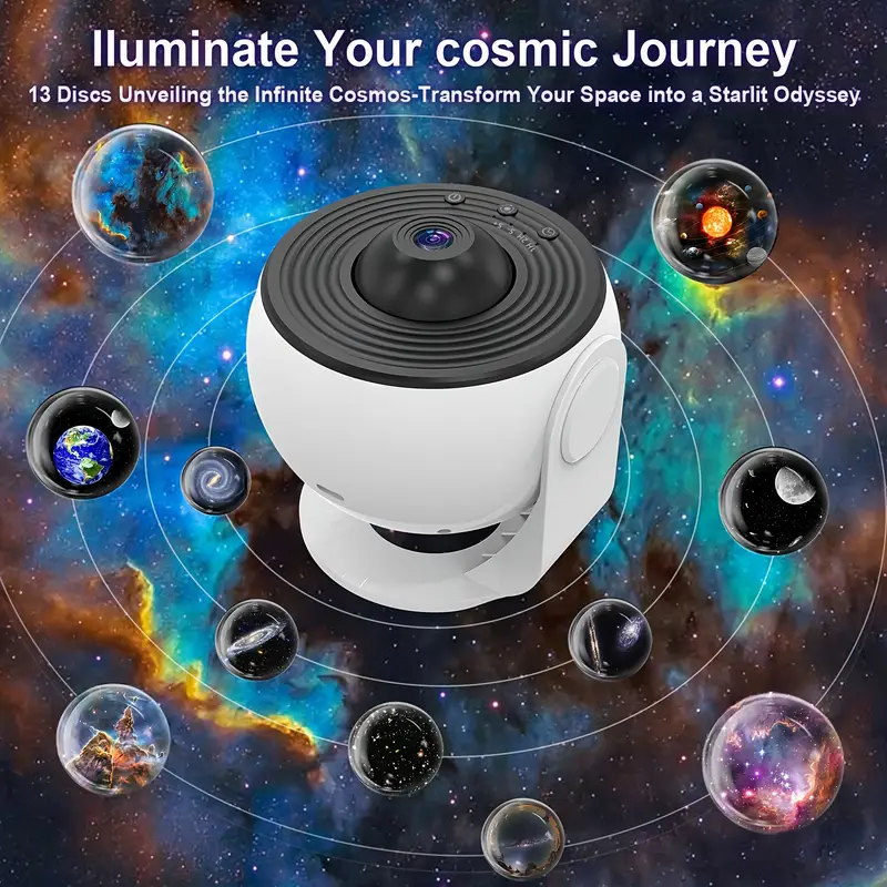 starry sky projection lamp with 13 high definition film sheets for bedroom and living room atmosphere details 7