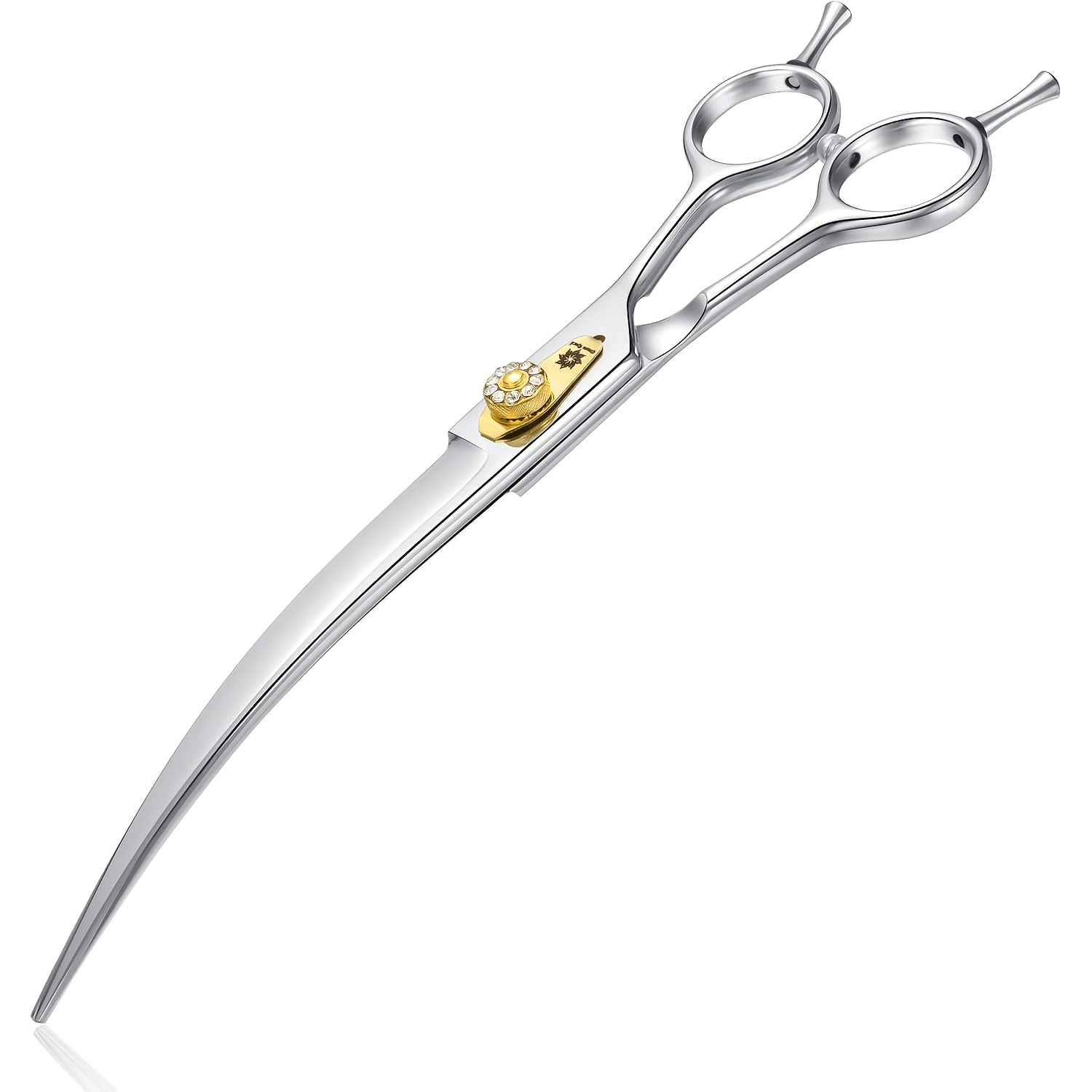 Image of 8 Inch Dog Scissors Curved Fur Scissors - Dog Scissors With Ergonomic Handle, 440c Stainless Steel Fur Scissors For Dogs Cats Cutting, Professional Dog Hair Scissors With Adjustable Screw