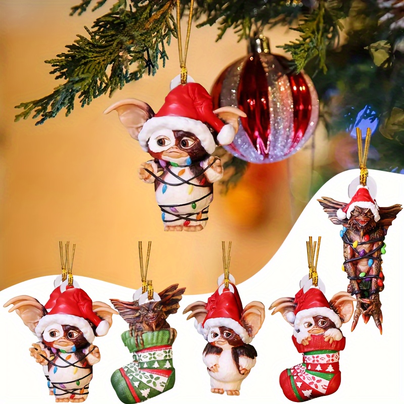 

10pcs Set Vintage-style Acrylic Christmas Stocking & Ornaments - No Power Needed, Feather- Decor