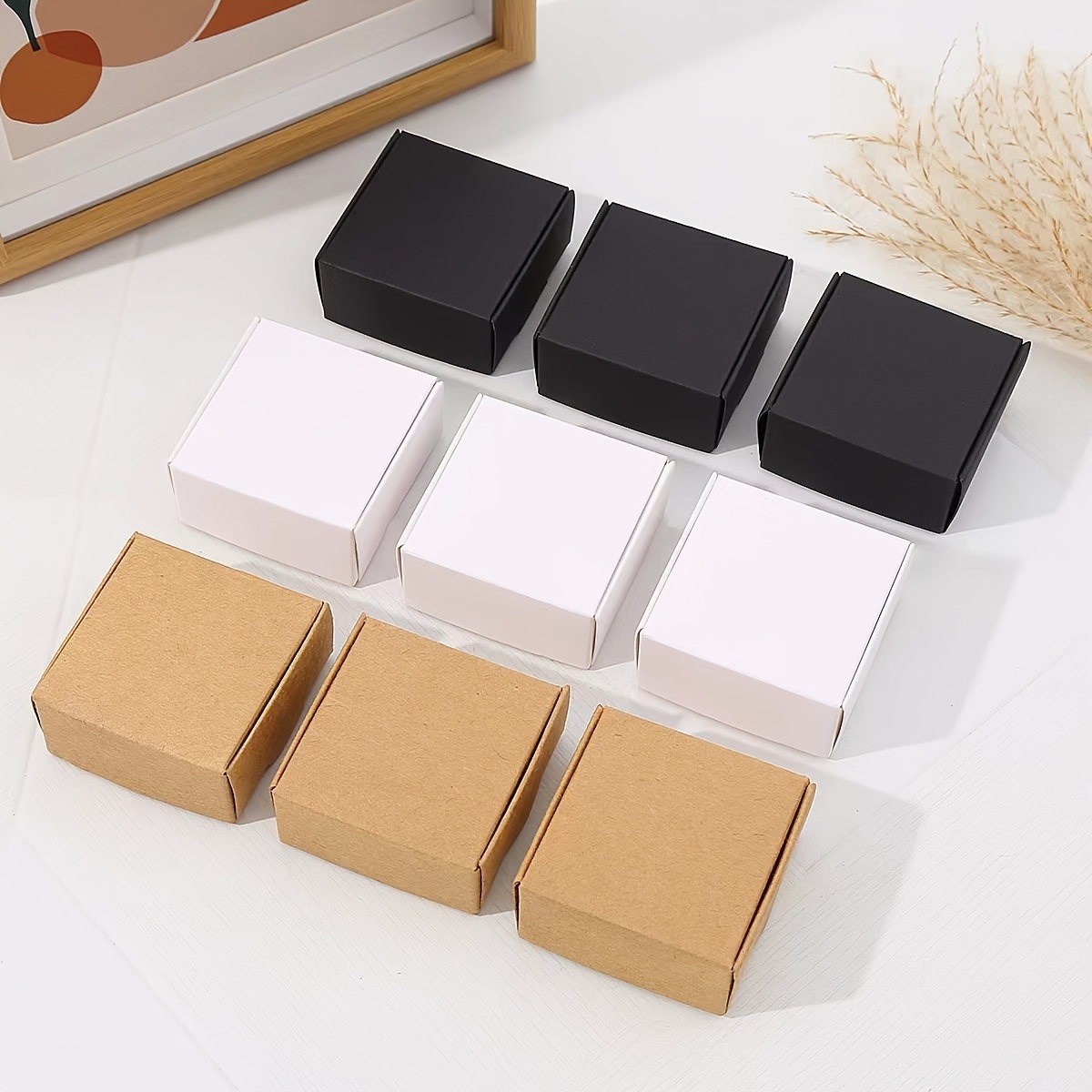 

6pcs/24pcs Kraft Paper Gift Box 2.17 * 2.17 * 0.98 Inch Small Bracelet Gift Box Jewelry Small Packaging Box Small Jewelry Box Diy Handmade Party Gift Box