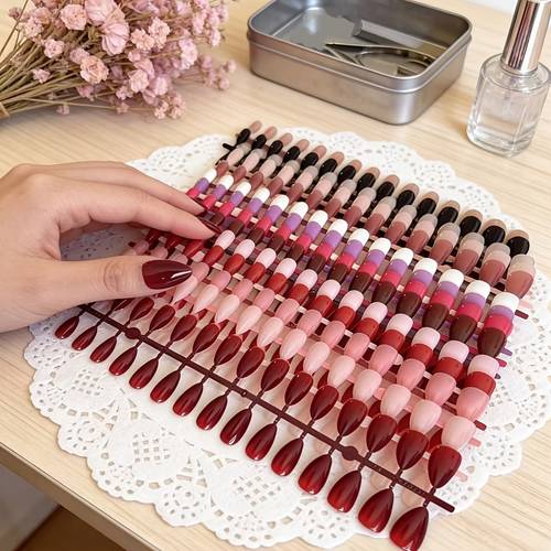 150pcs mixed color short almond shape glossy press on nails fashionable and simple for suitable for women holidays parties and daily wear easy to remove and reusable