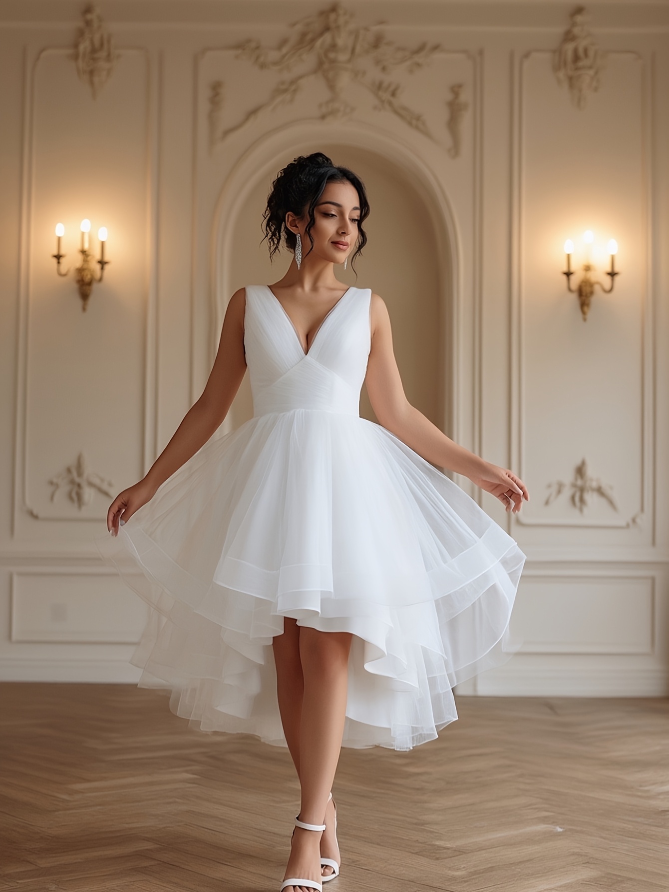 Ballet-Style Women'S Wedding Dress, White Dress, Wedding Dress Bridal,  High-Low * Dress, Backless Prom Dress, Elegant Women'S Gown, Party Dress