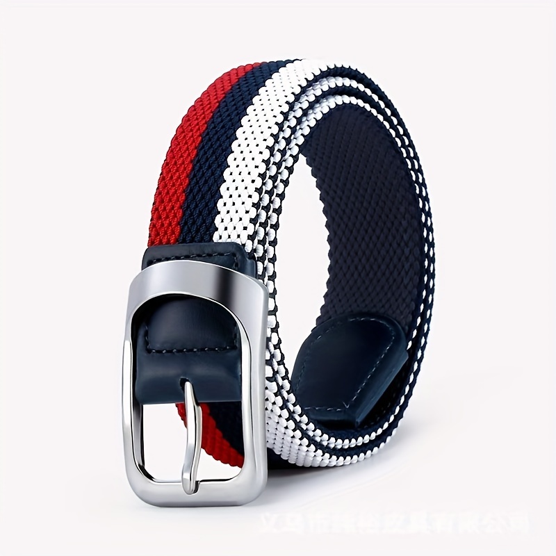 Popular Men's Belt, Breathable Woven Elastic Canvas Stretch Belt, Fashionable Casual Versatile Pants Belt
