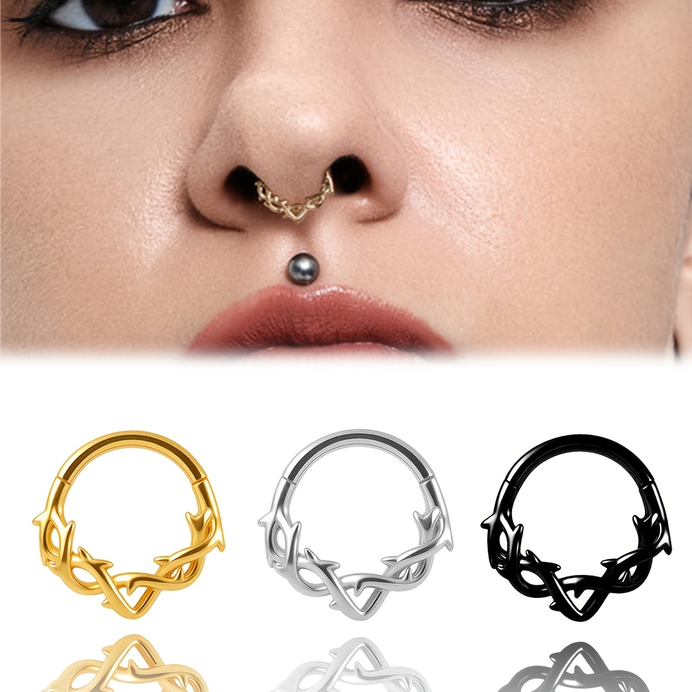 

Stainless Steel -shaped Nose Ring - Hoop Earring For Women, Casual Attire & Gifting, Cute Nose Rings