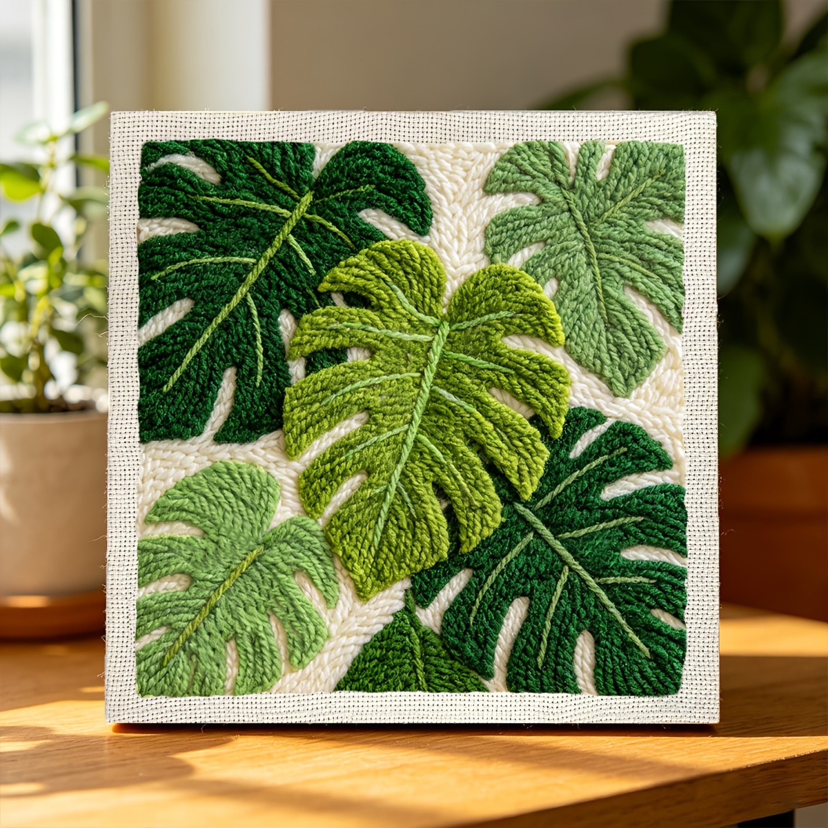 Punch Needle Kit with Green Plants Pattern