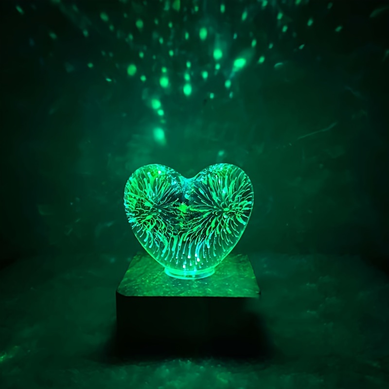 AGM Lampada LED a Forma di Cuore, Stampa 3D, Dimmerabile a 16 Colori, Telecomando e Interruttore Tattile, Ricaricabile USB, Lampada da Notte per Camera da Letto, Soggiorno, Caffè