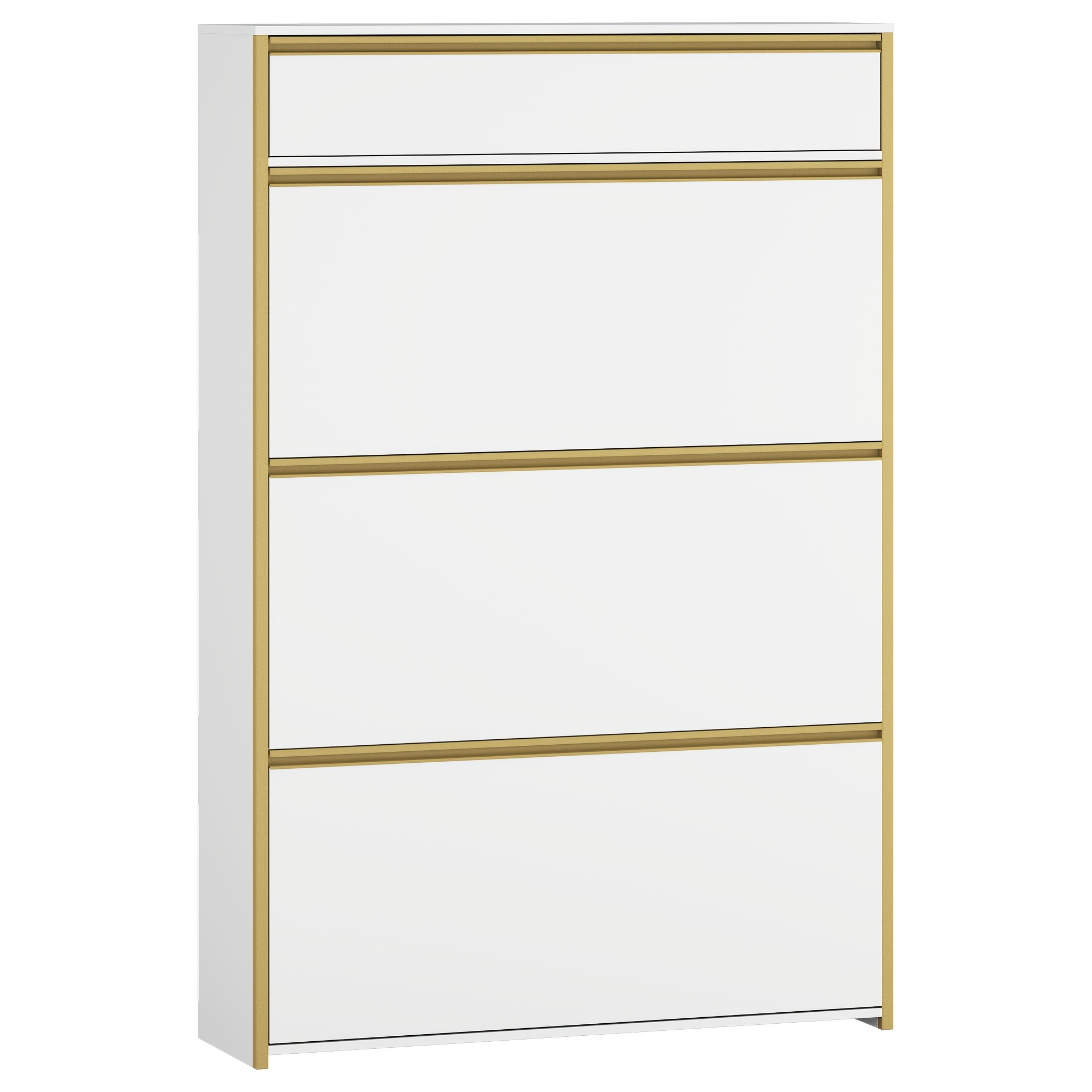 Shoe Cabinet With 3 Folding Doors, Narrow Shoe Rack With Drawer, Shoes Cabinet With 6 Shelves, For , Entrance , And Cloakrooms, 80 X 24 X 137.5cm