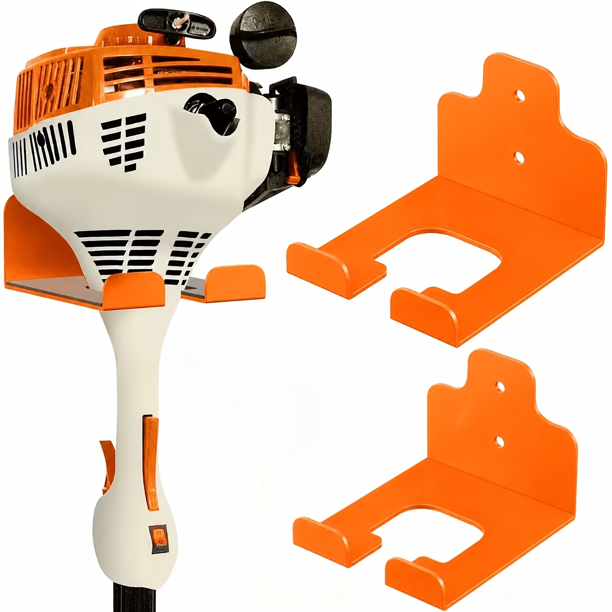 TEMU 2 Heavy-duty Metal Hangers - Wall-mounted Trimmer Rack For Garage, Lawn And Hedge Trimmer Tool Organizer Hooks, Utility Hooks