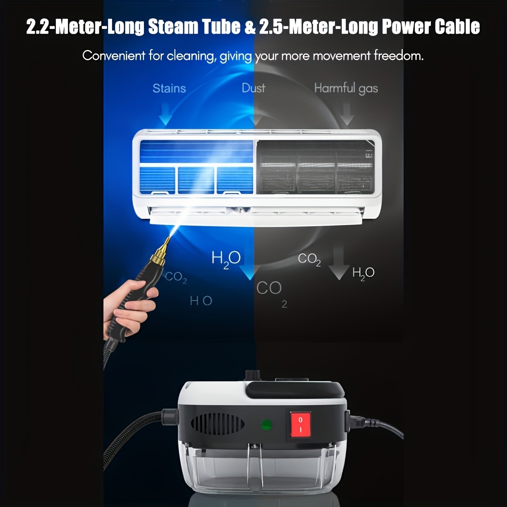 1pc portable handheld steam cleaner high temperature pressurized machine with brush heads for kitchen furniture bathroom us plug details 3