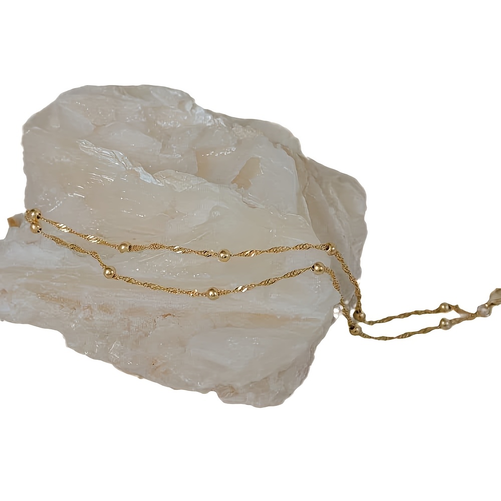 Exquisite Double-Layer Water Ripple Beach Anklet