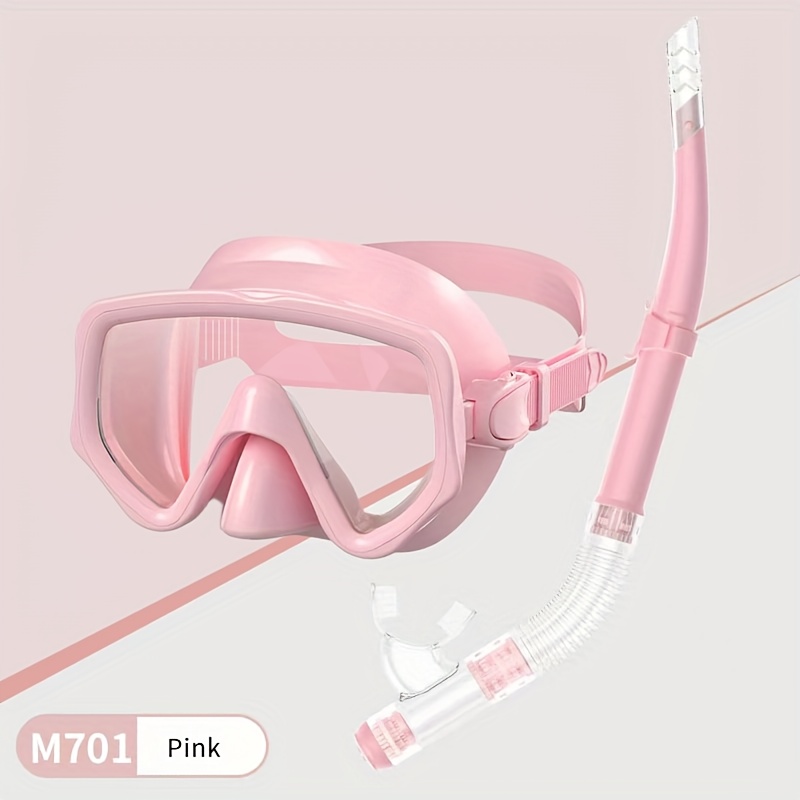 Image of 1pc Professional Adult Diving Mask With Snorkel, Dual Lens Design, Adjustable , Multiple Colors - Unisex Swimming, Scuba Diving, Water Sports Gear 14+