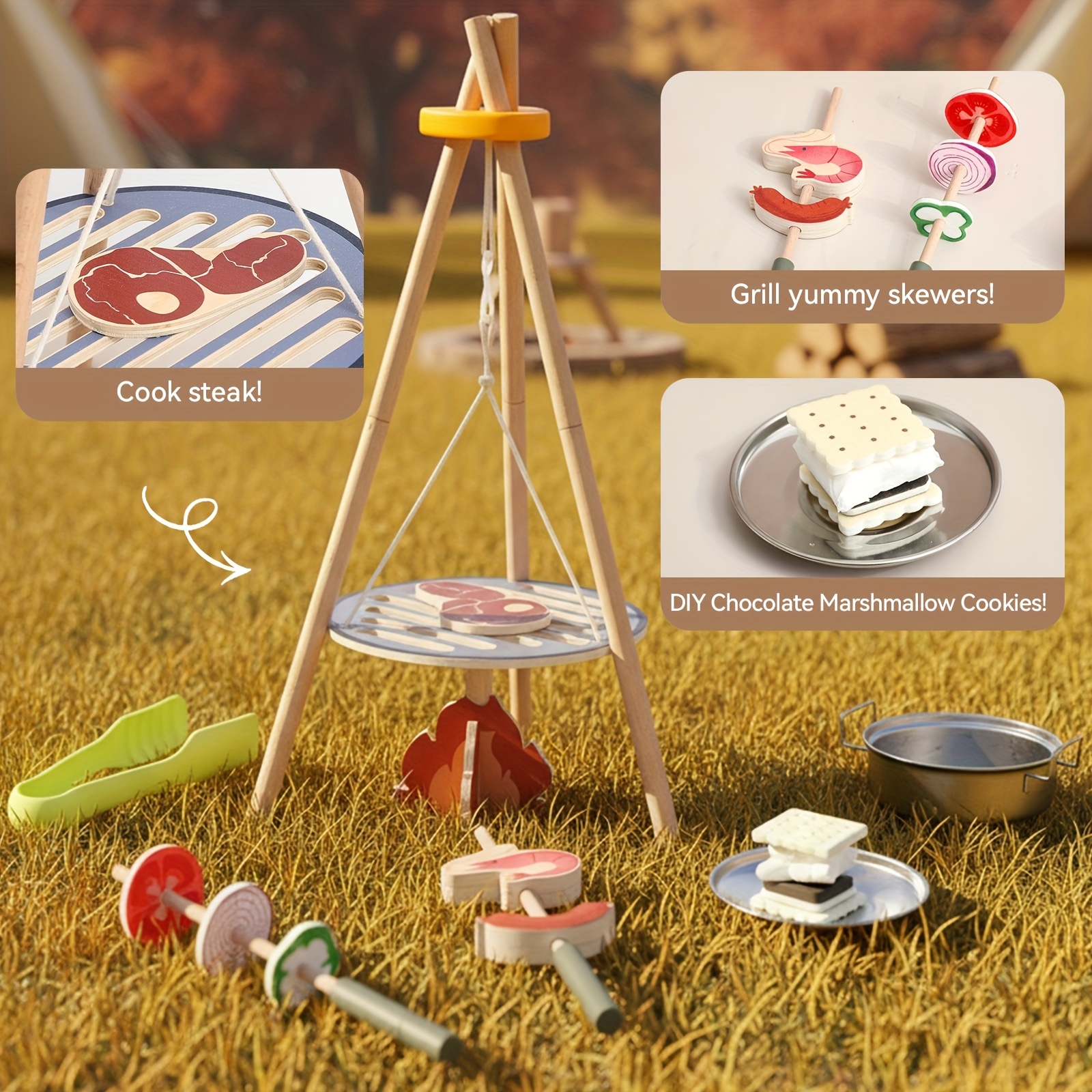 Wooden Kitchen Playset for Children