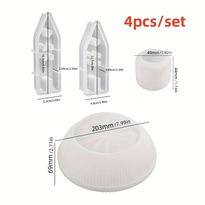 4pcs/set Resin Casting Molds, Storage Bowl Candlestick Set Home Desktop Decoration Festival Anniversary Gift Resin Plaster Candle Crafts Gifts Silicone Molds