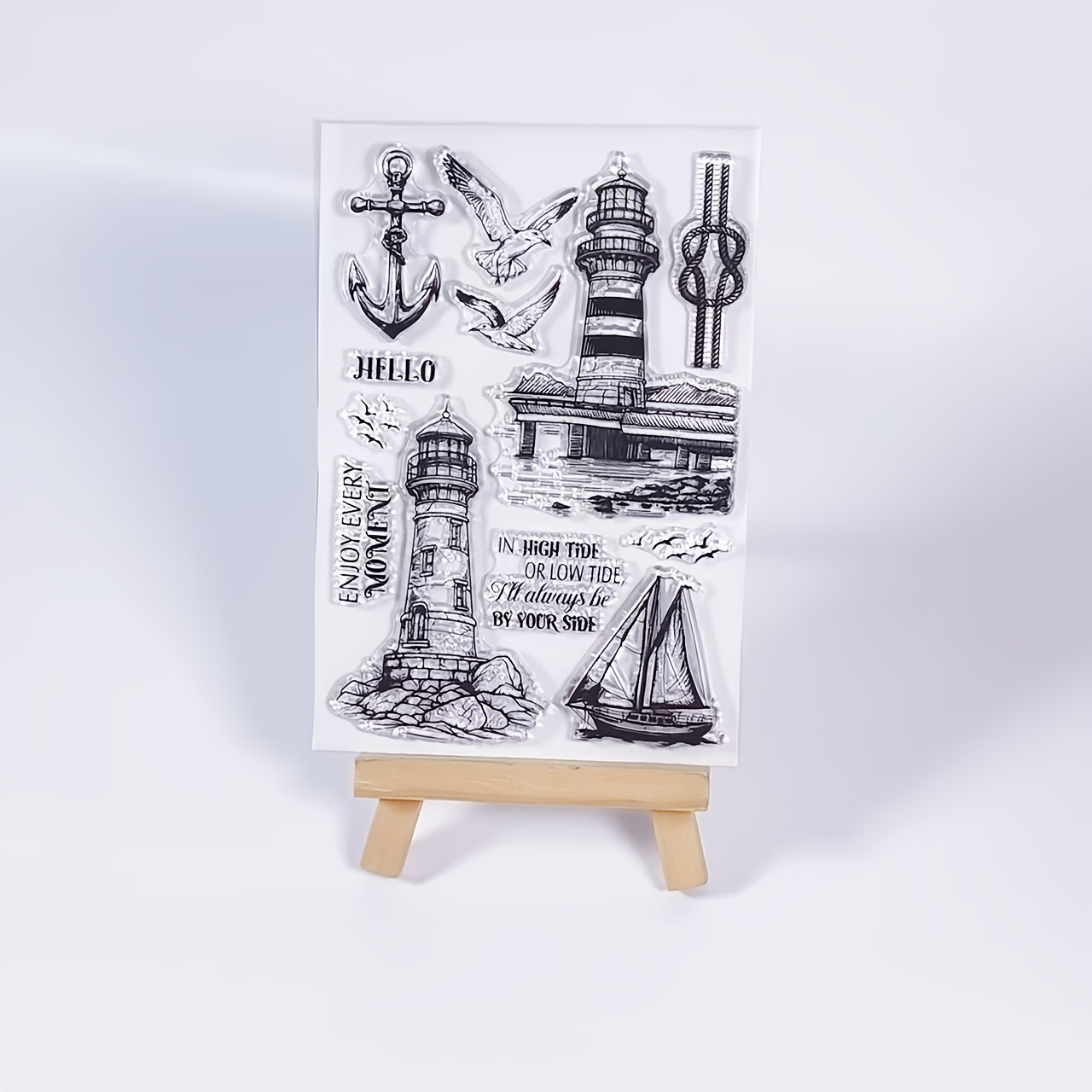 Lighthouse Sailboat Ocean Theme Transparent Stamps, , Suitable For Making Decorations And Diy Albums, Diy Crafts, Clear Stamps