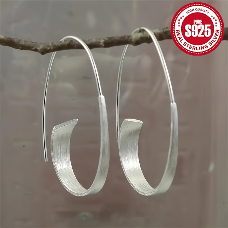 

925 Sterling Silver Fashionable Spiral Geometric Earrings - Zinc Alloy Structure, Fashionable European And American Design, No Embedded Materials, Fashionable Women's Accessories