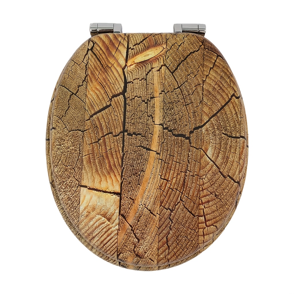 Image of Toilet Seat With Mechanism Quick-release Function For , O-shaped Toilet Seat With Adjustable Hinges, Wooden Toilet Seat, Sturdy Quality