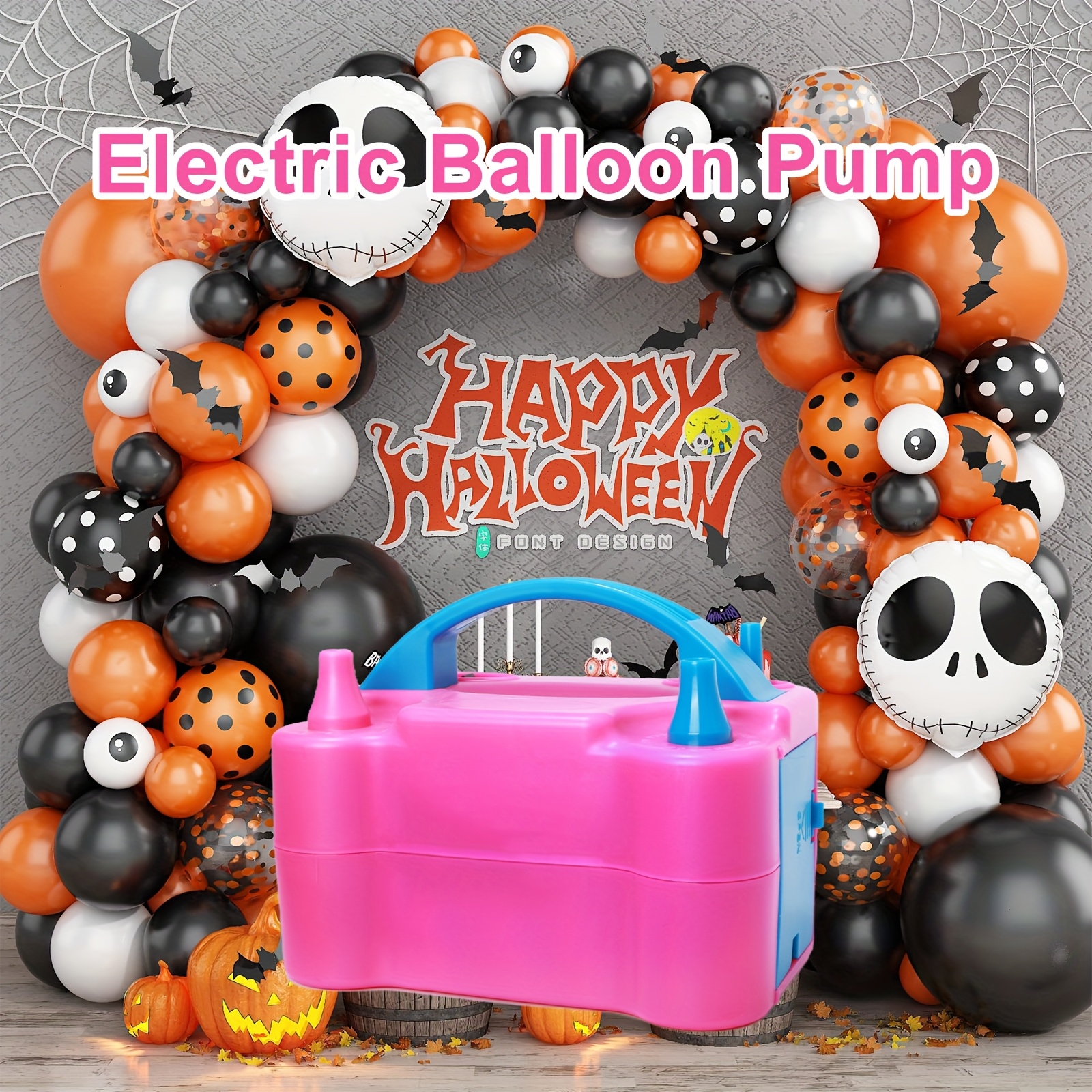 TEMU Balloon Pump, Balloon Pump Electric, Electric Balloon Pump At Home, Portable Air Blower With Dual Nozzle Balloon Air Pump For Decoration, Party