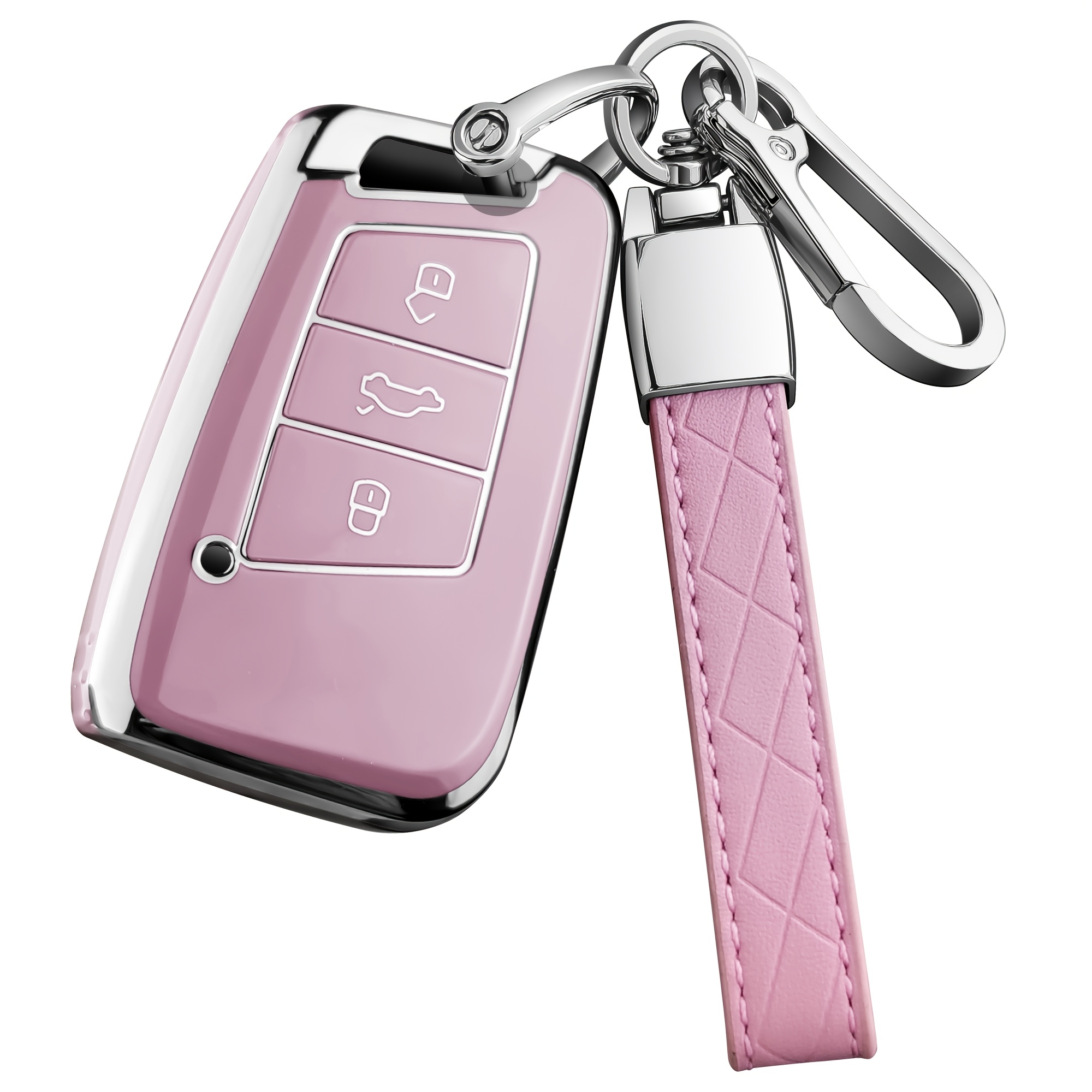 Image of 1 Tpu Keycase With Keychain, Suitable For Assat B8, Seat, Keycases ( In 5 Colors), Durable Car Key Accessories