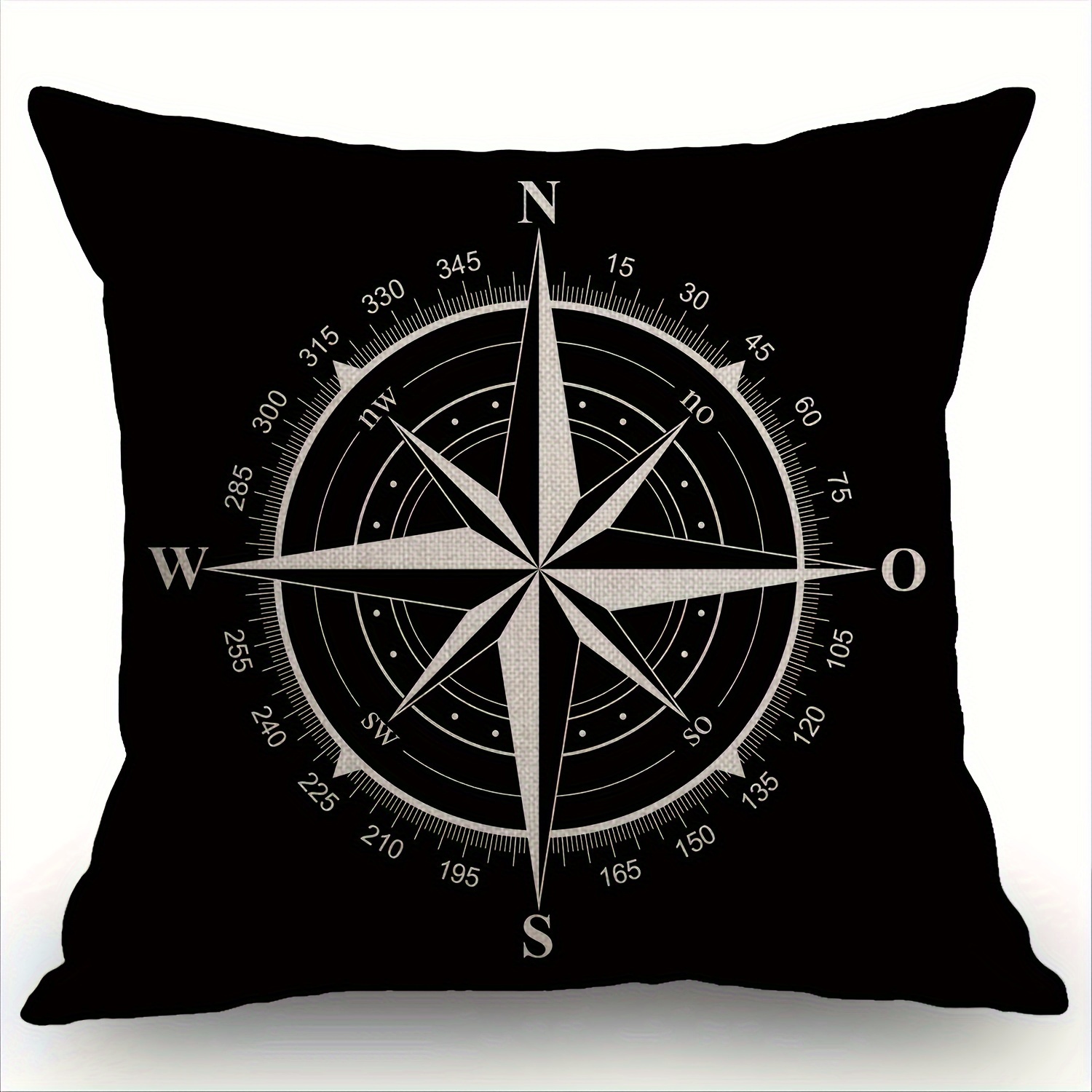 

1pc, Compass Short Plush Pillowcase 18x18 Inch Home Decoration Home Office Chair Cushion Cover Living Room Bedroom Decoration