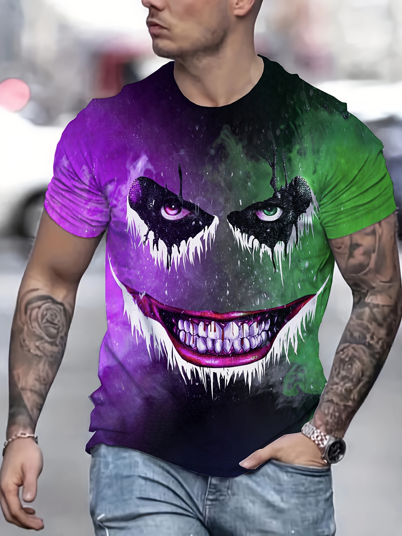 2pcs Camo Outfits For Men Casual Crew Neck Short Sleeve T Shirt