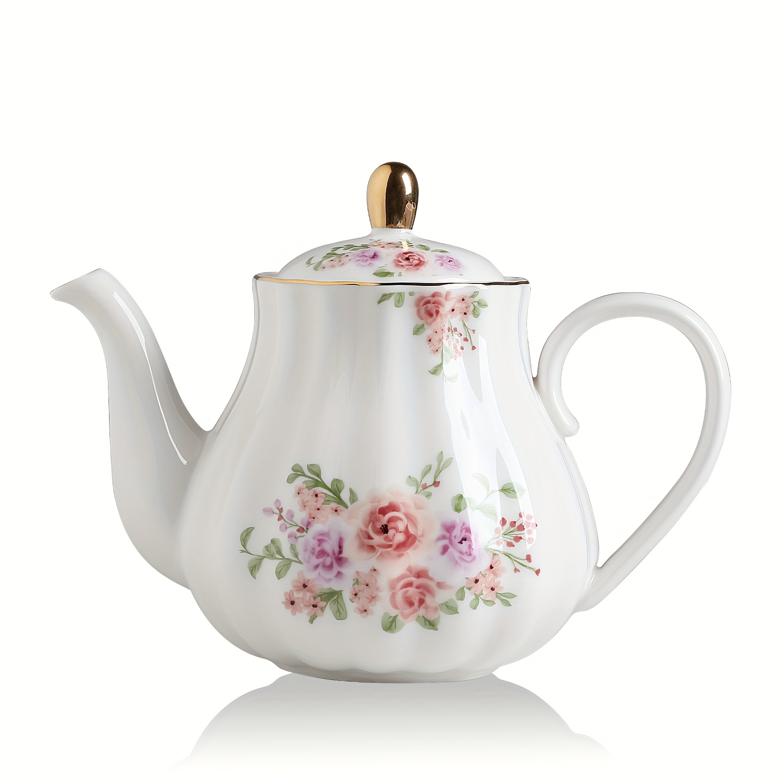 Sweejar Royal With Removable Stainless Steel Infuser - Ceramic Loose Leaf & Kettle, 28 Ounce Tea Pitcher With Elegant Rim, Gift Box For , Weddings, Holidays (for Loose Leaf