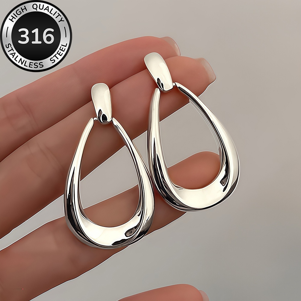 E-shop Hypoallergene Hochwertige Edelstahl Goldene Tropfenohrringe, -Verblassen, Bequem Vielseitig, Einfach Elegant, Geeignet für den oder Party-Mode