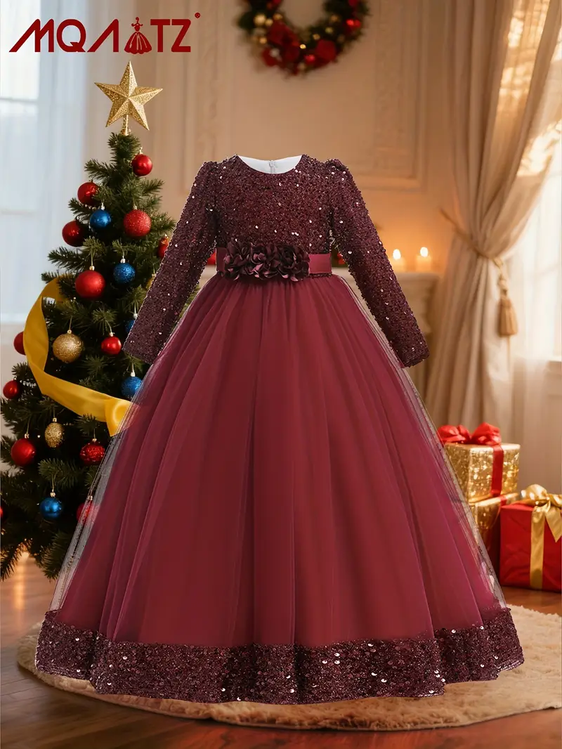 a little christmas dress in burgundy sequins long sleeves - Temu Oman a little christmas dress in burgundy sequins long sleeves - Temu Oman