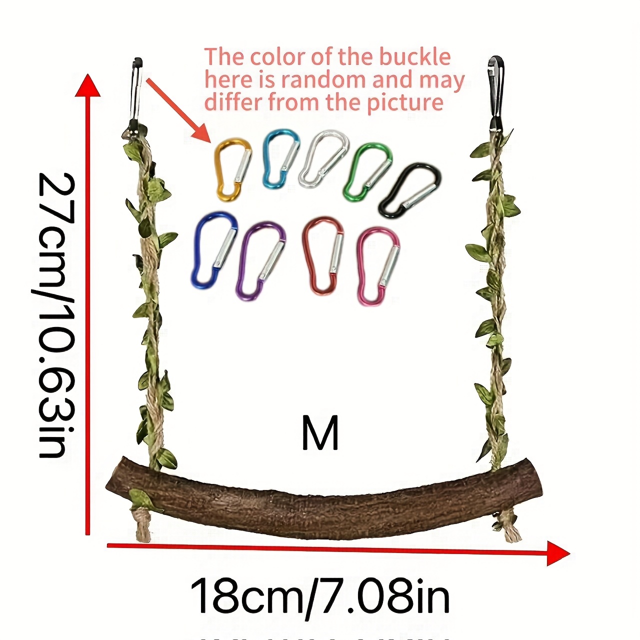 Image of Parrot Vine Swing Toy Peony Cockatiel Budgie Climbing Grinding Claw Anti-bite Solid Cage Supplies Decompression Play (random Color)