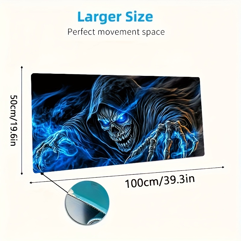 Image of Death Reaper Gaming Mouse Pad - A Large Fantasy-themed Desk Mat Featuring And A Dark Hooded Figure, Perfect For Office, Laptop, Or Gaming Setups, Oversized Desktop Mouse Pad