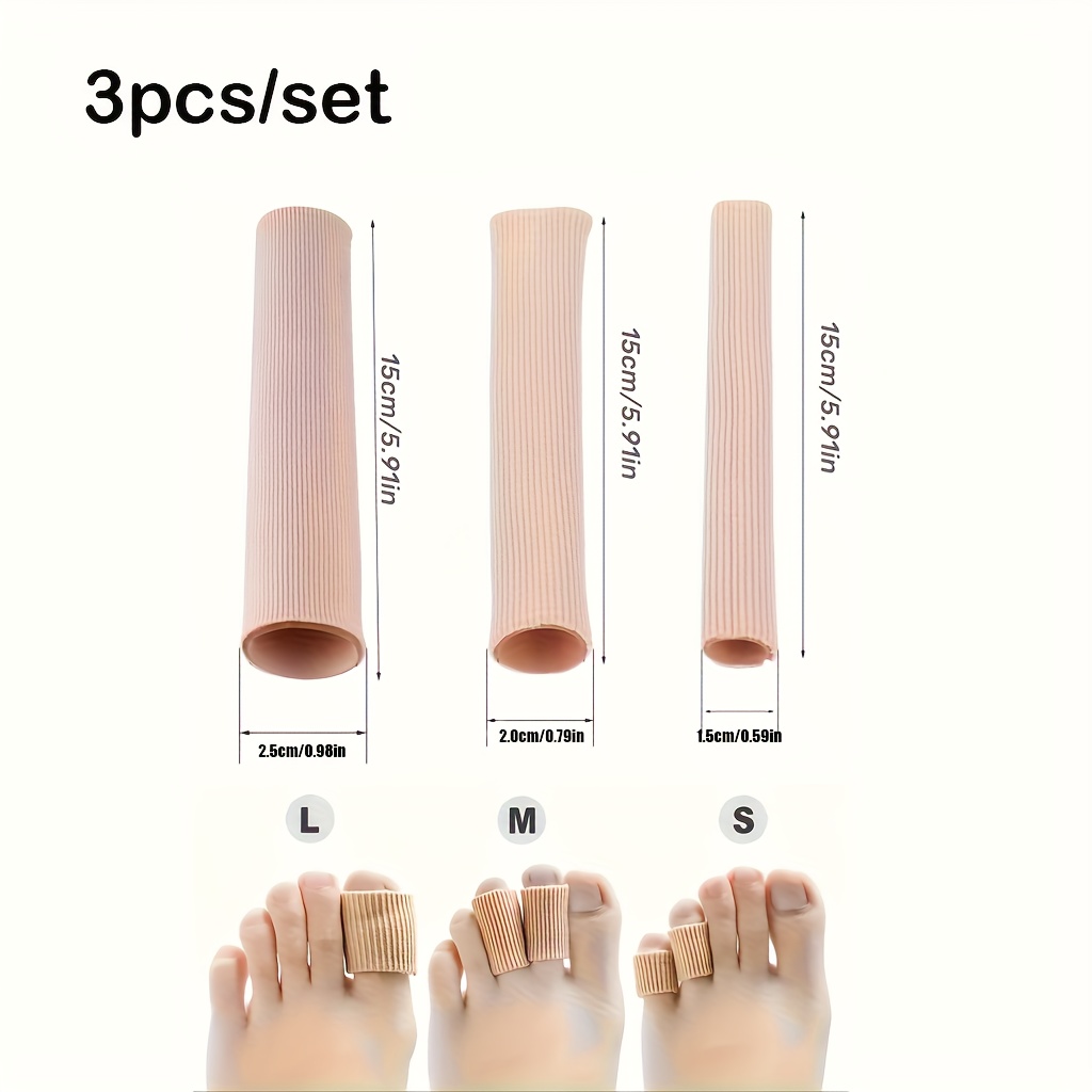 E-shop 3er Set Silikon Schutz für Finger und Zehen - Beige, Maßschneider-Design (Erhältlich in 3 Größen), Robuster Schutz für Arbeit, Schreiben und