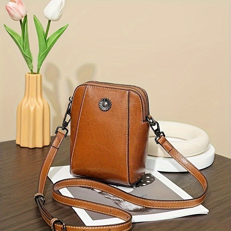 Femme Sac À Bandoulière Avec Porte Monnaie Cuir Véritable Sac De