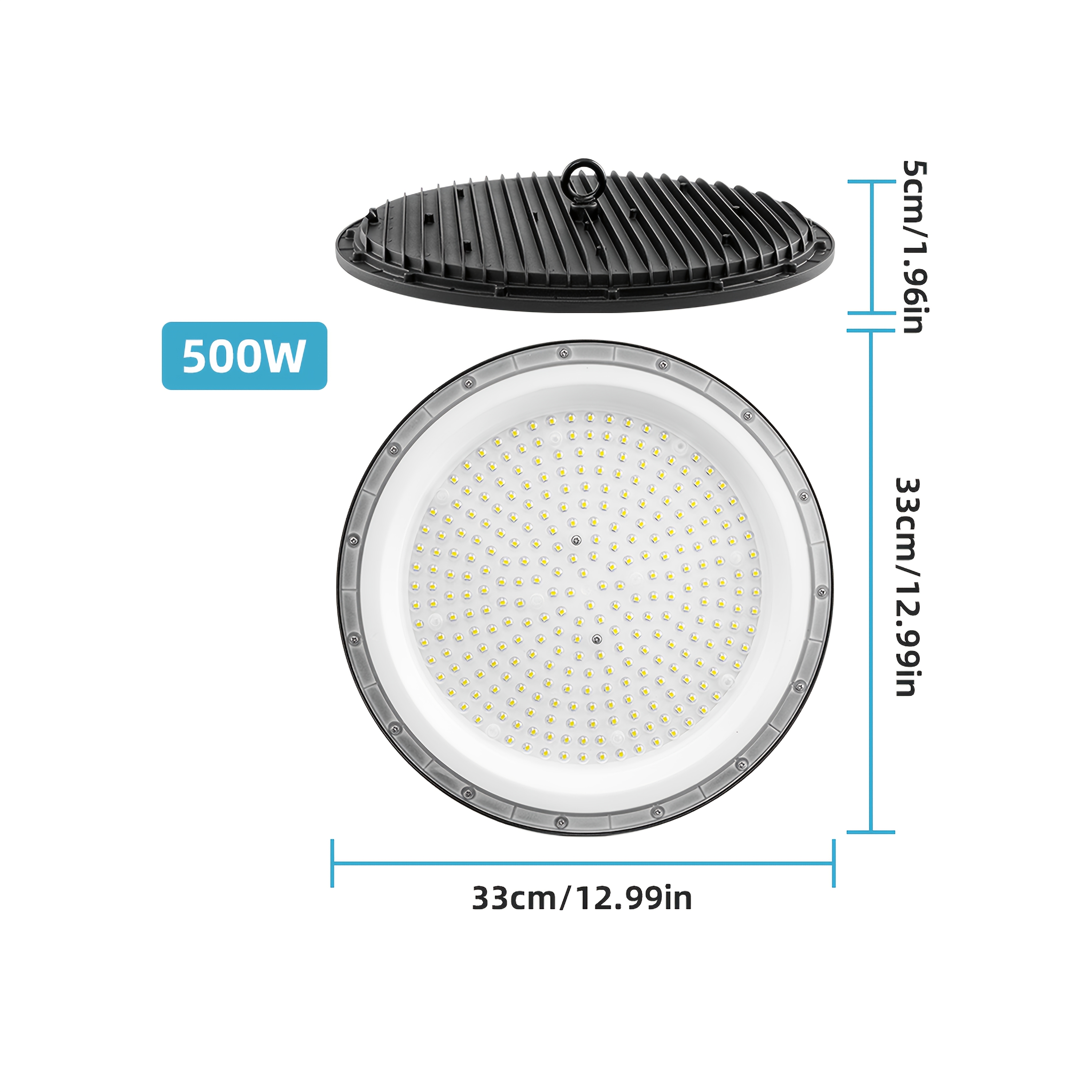 2 kosa 500W Super Svetle UFO LED Visoke Stropne Svetilke - Težke Industrijske Stropne/Stenske Komercialne Razsvetljitvene Grufe z Ohišjem &