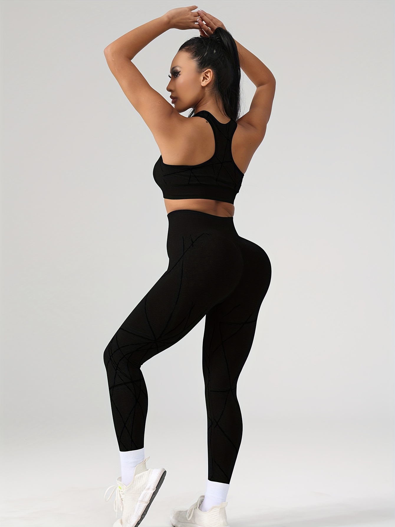 seamless womens activewear set high waist tummy control Temu