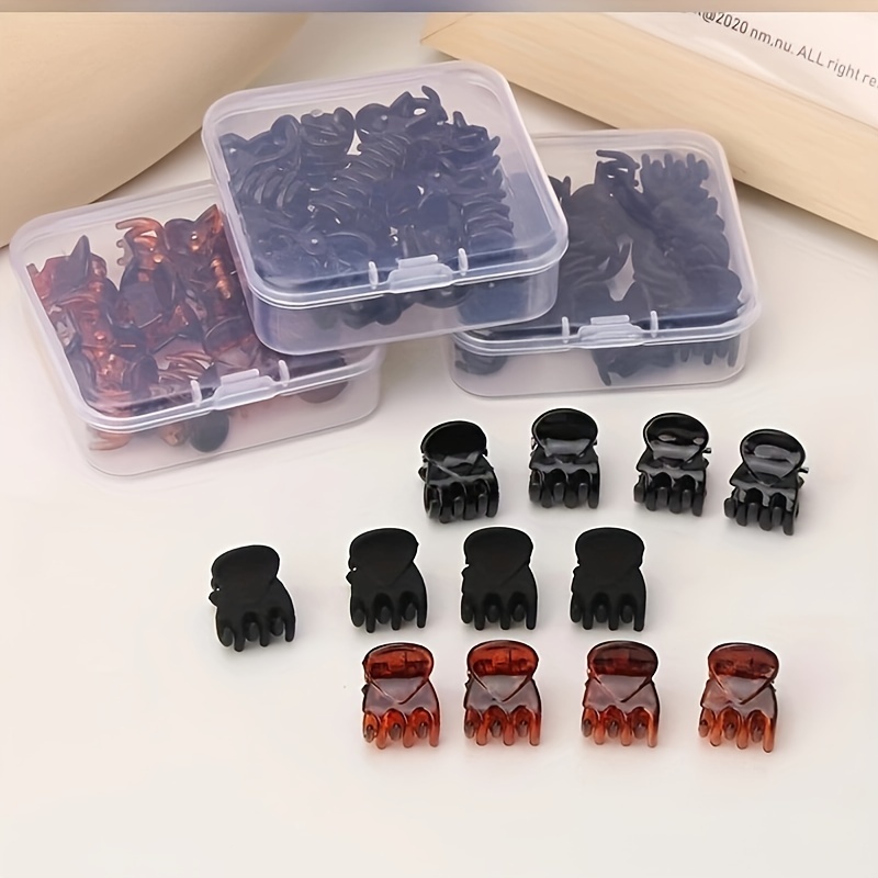 

[customer ] Chic Mini Hair Claw Clips For Girls - 1.5cm Black, Assorted Colors, Non-woven Fabric & Plastic - Hairstyles